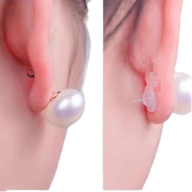 Transparent Silicone Earplug Backs, Food-Grade Anti-Drop, White Acrylic