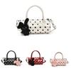 Polka Dot Pu Material Circular Tote Bag For Women With Zipper Closure For Daily Use