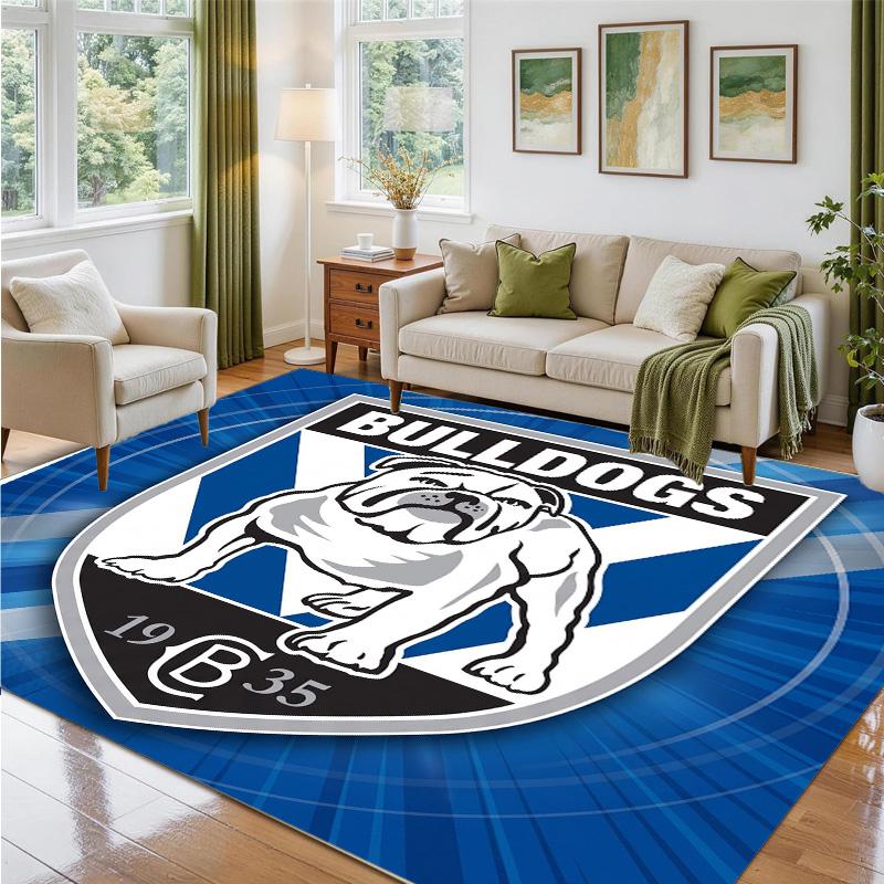 Canterbury-Bankstown Bulldogs Design Crystal Velvet Rug Soft Decorative Mat for Bedroom Entrance