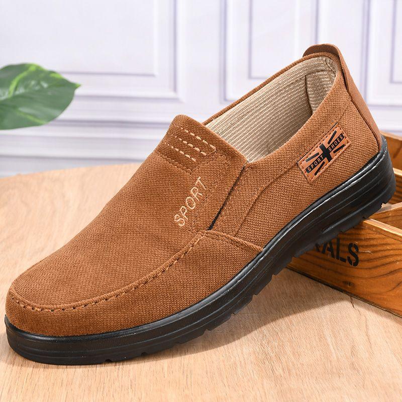 Spring and Autumn Old North Cloth Shoes Men's Versatile Soft-soled Cloth Shoes One Pedal Breathable Polyurethane Middle-aged and Elderly Dad Shoes