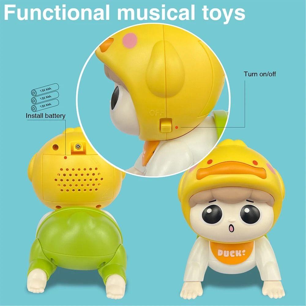 Big Eyes Learning Crawling Doll with Sound Electric Walking Duck  Head-up