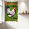 Vintage Rustic Metal Tin Sign, Welcome to Funny Farm with Rooster Chicken, Distressed Retro Wall Decor for Home Bar Café Man Cav