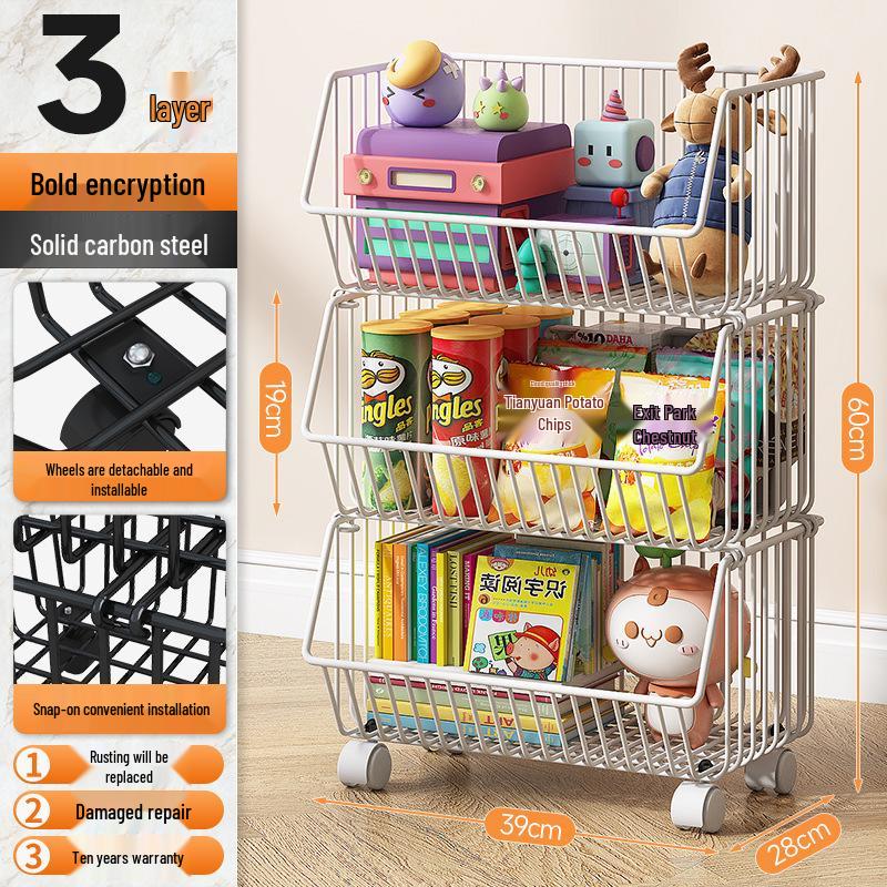 Multi-layer Floor-standing Fruit & Veggie Basket Rack for Kitchen & Home