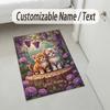 Kittens Theme Soft Crystal Velvet Rug Custom Name & Text Print Non Slip Floor Rug for Bedroom Living Room