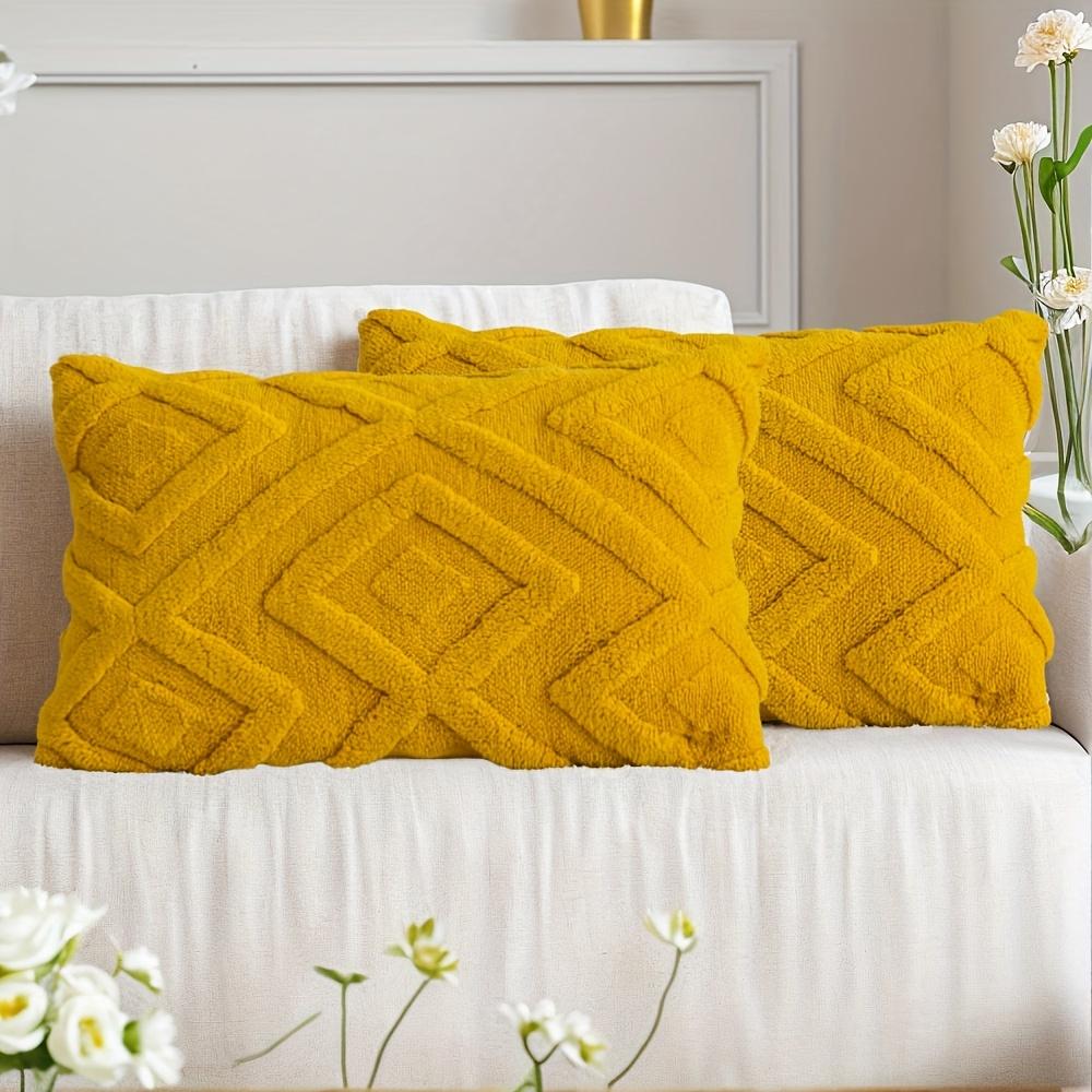 2Pcs Boho Abstract Plush Pillow Covers, Soft Fuzzy Decorative Cushion Cases for Couch, Sofa, Bedroom & Farmhouse Home Decor