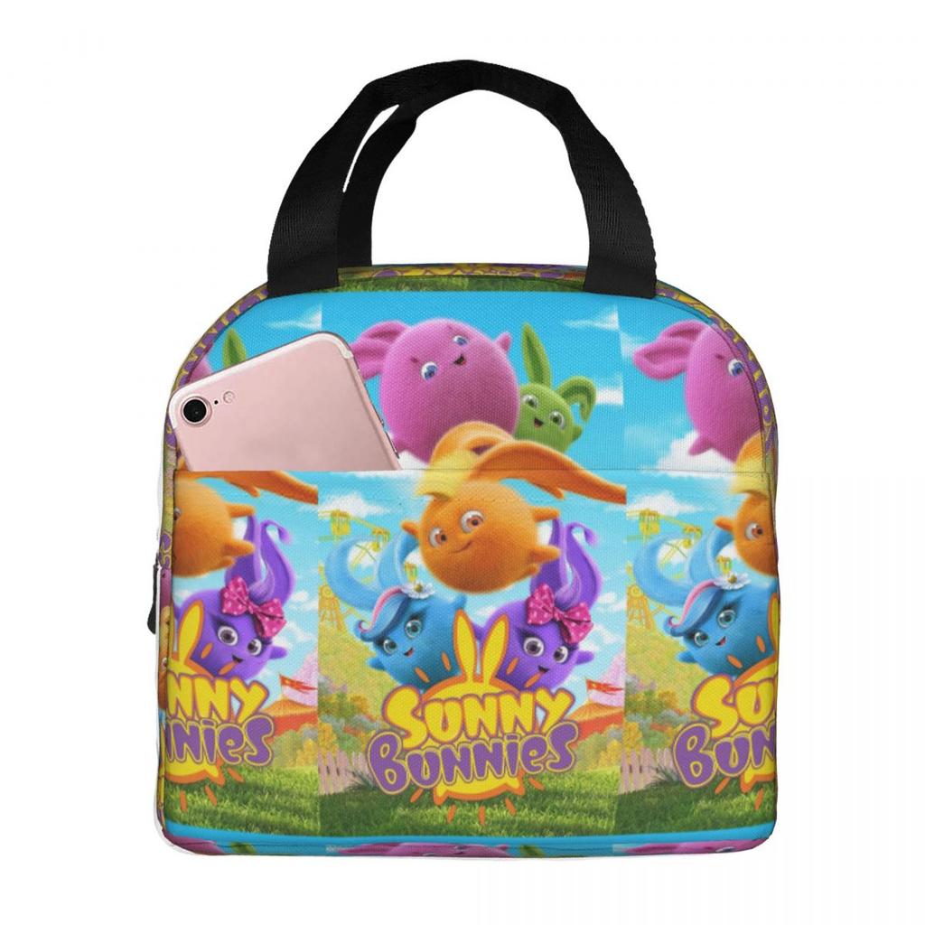 Sunny Bunnies Anime Cartoon Insulated Lunch Bag for Women Office Cooler Thermal Food Box Tote Portable Lunch Boxes Container