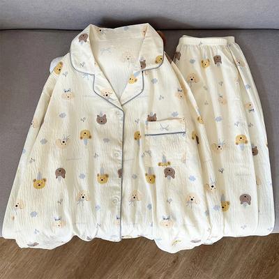 Cartoon Print Design Women's Pajamas Set Sweet Cute Korean Casual  Pajamas Set for Women Fashion Sleepwear