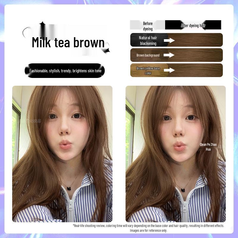 

Фарба для волосся Лічі Браун - Рослинний крем для домашнього використання, підходить для чоловіків та жінок, популярний колір 2026 року. 2 boxes, includes dye tools + 2 hair masks