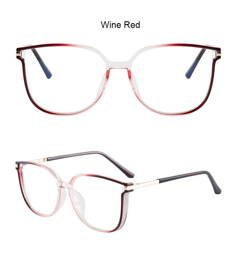 Luxury Oversized Cat-Eye Shaped Presbyopia Eye+glasses Frame 0 to +60 Glitter Side Womens Eyeglasses PC Screen Anti Blue Light Glasses