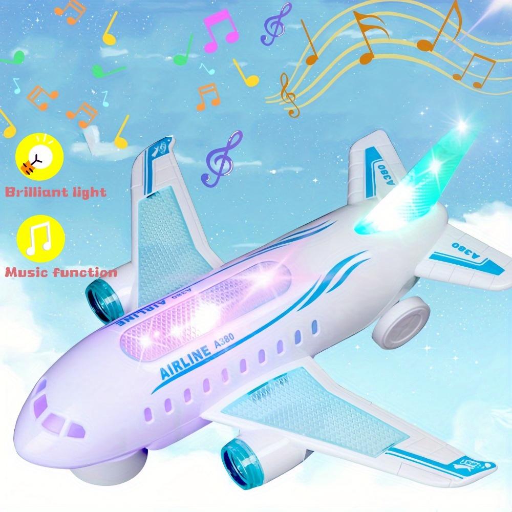 Airplane Toys for Kids,Bump & Go Action,Toddler Toy Airplane with LED Flashing Light, Music, Airplane Sound, Great Gift for Kids