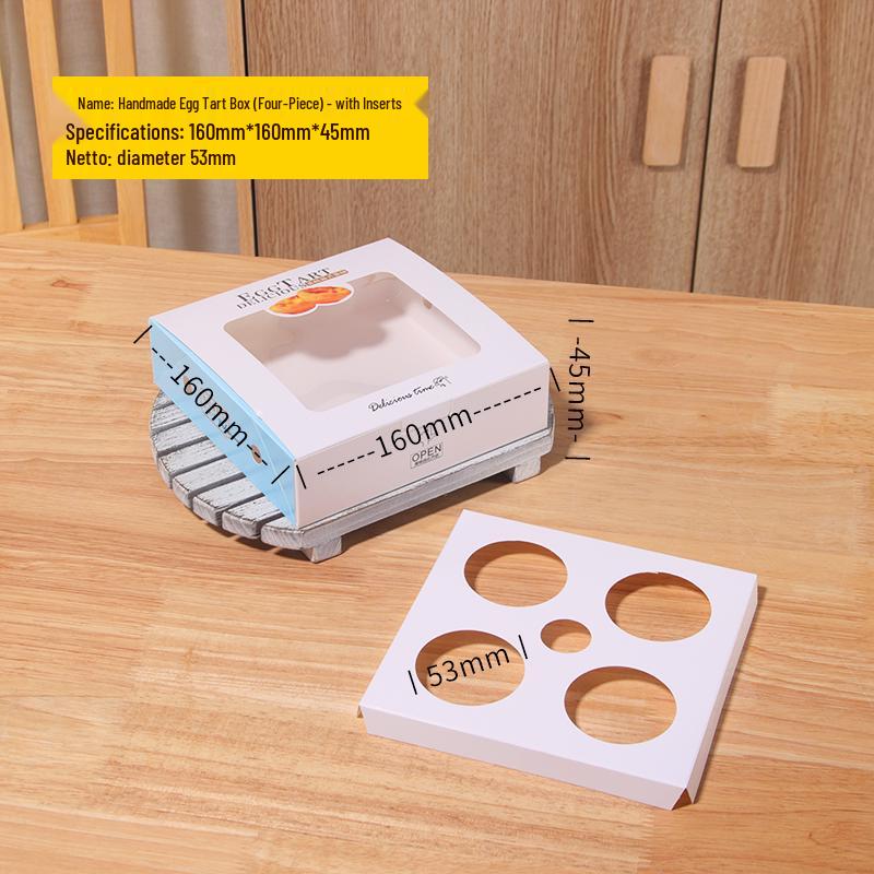 Disposable Portuguese Egg Tart Boxes (2, 4, or 6 Pieces) for Homemade Desserts & Takeaway