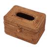 Rectangular Rattan Tissue Box Cover Rattan Woven Tissue Box Holder for Bathroom Organizer Countertop Bedroom Living
