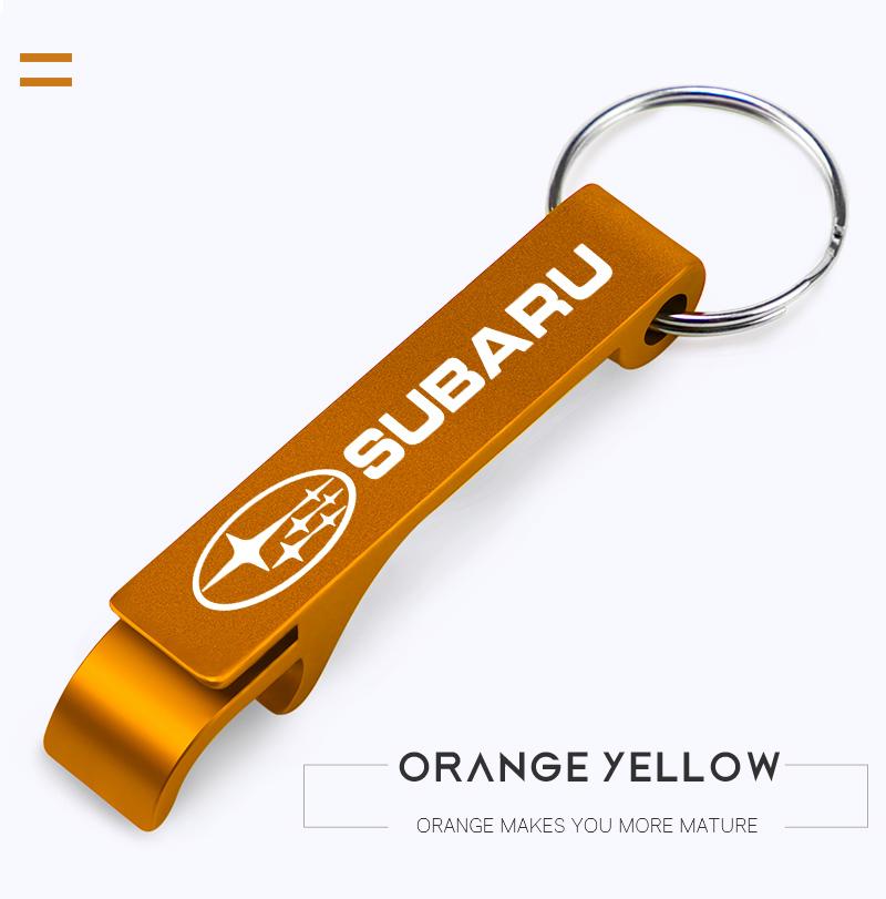 1Pcs Portable Beer Bottle Opener Car Logo Keychain Ring For Subaru STI Forester Impreza Legacy Outback XV BRZ WRX Tribeca et4