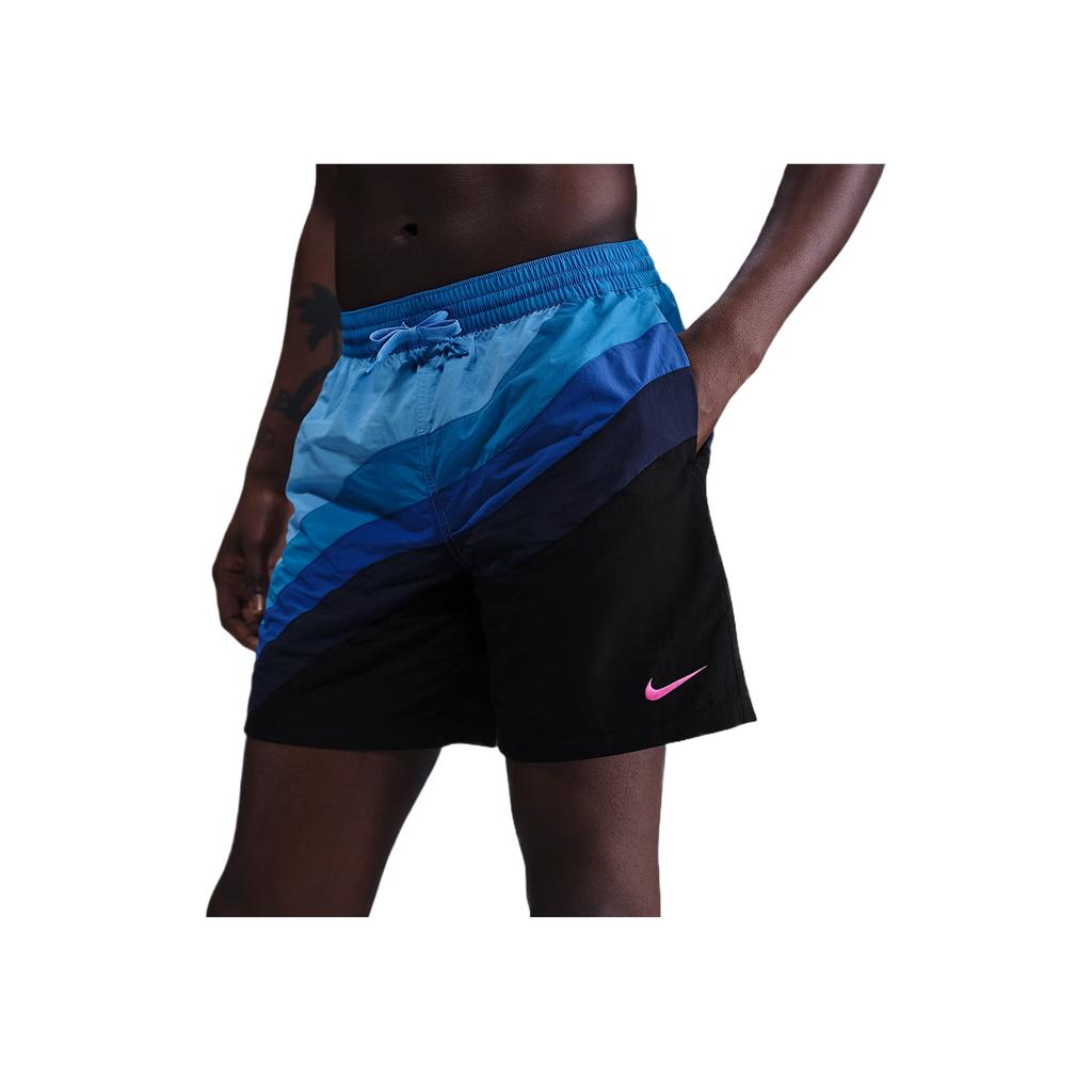 Nike Comfortable Stylish Aesthetic Simple Swim Trunks Men swimwear Blue Black NESSF512-494