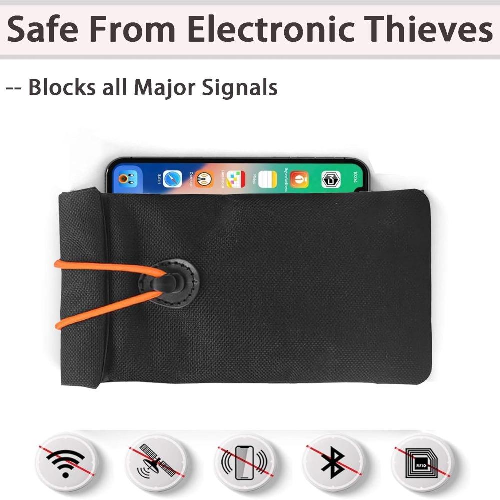 Black Signal Blocking Bag Oxford Cloth Car Key Bag Car Pouch Faraday Bags  for Car Keys