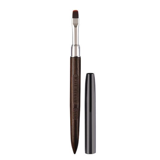 Nail Brush Flexible Soft Nylon Bristles Carved Design Wooden Handle Manicure Tool Multifunctional Square Round Head Phototherapy Gel Painting Brush