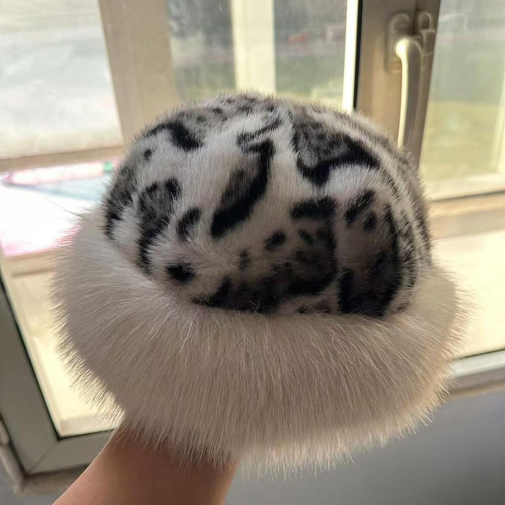 Women's 2025 Retro Leopard Print Mongolian Hat - Winter Thick, Warm Ear Protection, Fashionable Versatile Plush Hat