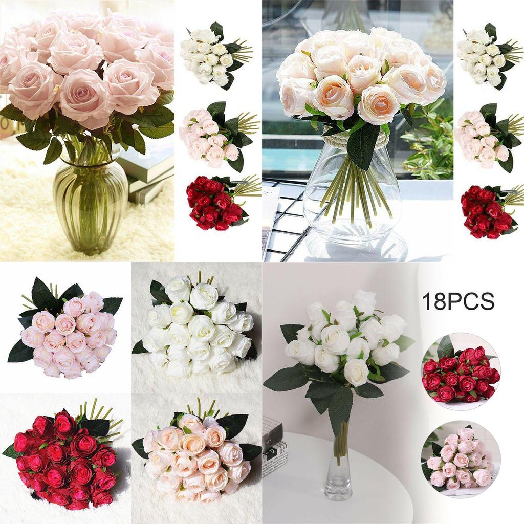 High Realistic Silk Rose Flowers With 18 Heads Ideal For Weddings And Parties