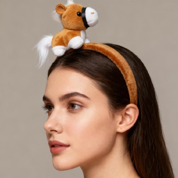 Year of Horse Costume Headpiece Stretchy Fabric Hairband For Adult Children Theater Performances Festival Dressingup