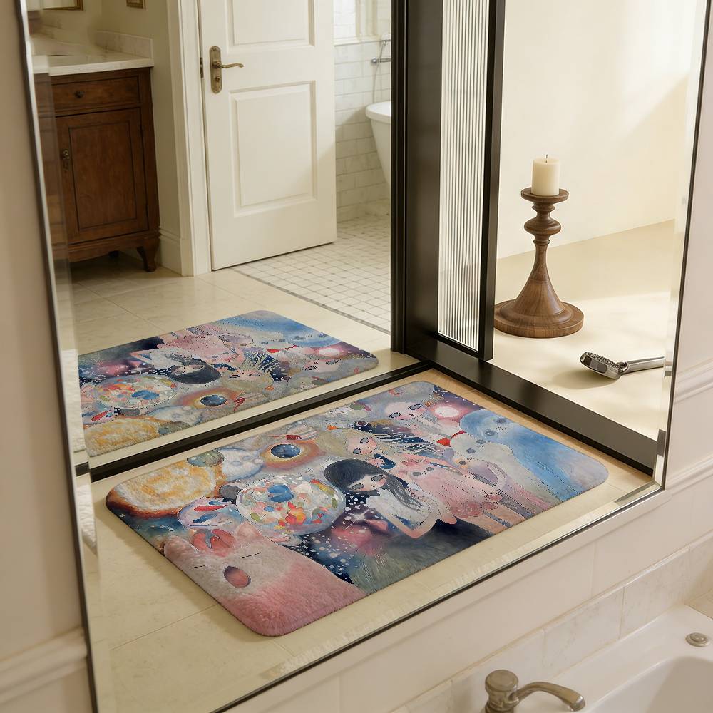 A-Aya T-Takano Art Bathroom Mat Kids Room Bedroom Decoration Balcony Anti-Slip Doormat Living Room Welcome Rug