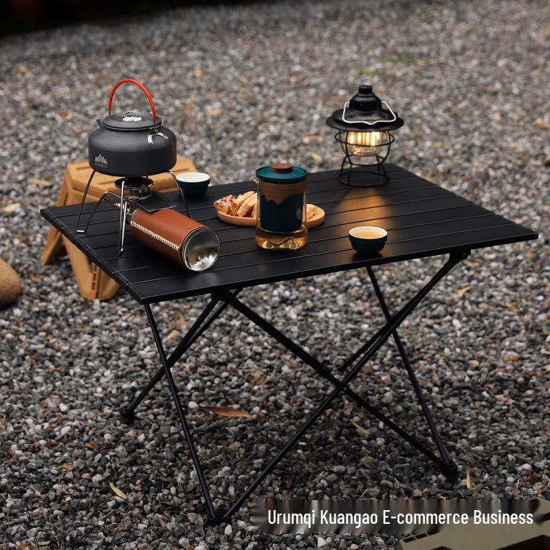 Ultralight Aluminum Folding Camping Table & Chairs - Available In Large, Medium, Small Sizes for Outdoor Picnic and Barbecue.