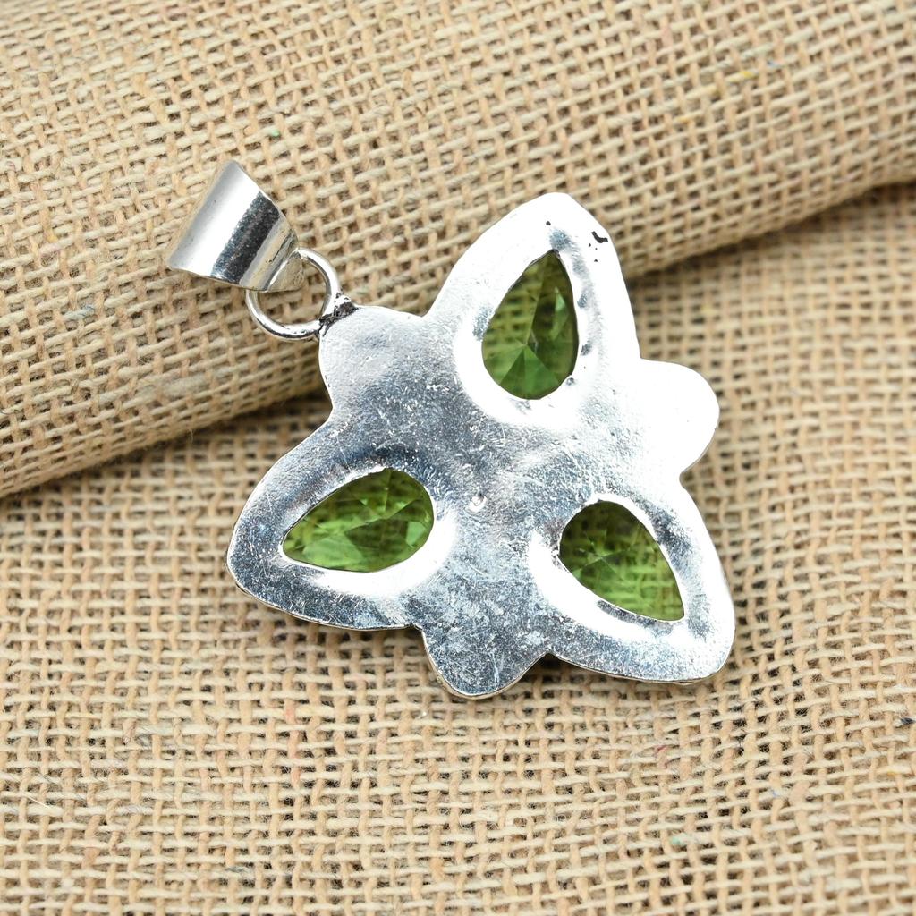 Grønn ametyst edelsten 925 sterlingsølv håndlaget smykker jubileumsgaveanheng