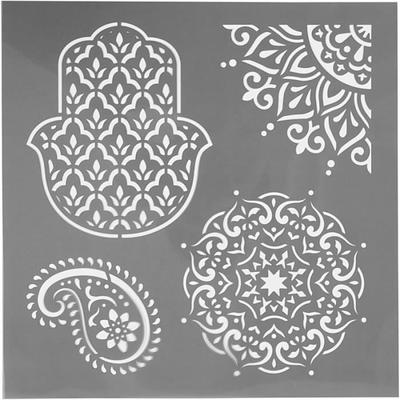 Stencil - Ethnic - 30.5x30.5 Cm - Plastic - 1 Piece