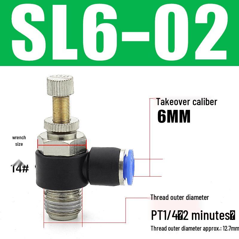 Air Tube Speed Control Connector JSC8-02 Throttle Valve SL6-M5/4/10-01-02