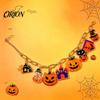 Ghost Pendant Chain for Women Halloween Charm Bracelets Women, Cute Spooky Pumpkin Cat Castle Bracelet Bracelet, Adjustable Metal Drop Hand