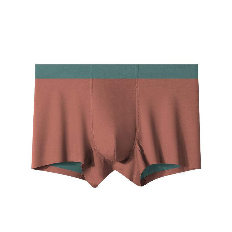 Men's Spring and Summer High Grade Light Luxury Without Mark Mulberry Silk Antibacterial Waist Four Corners Underwear