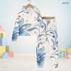 Unisex Kids Printed Black Hooded Long Sleeve Sweatshirt Cuffed Pants Two Piece Set