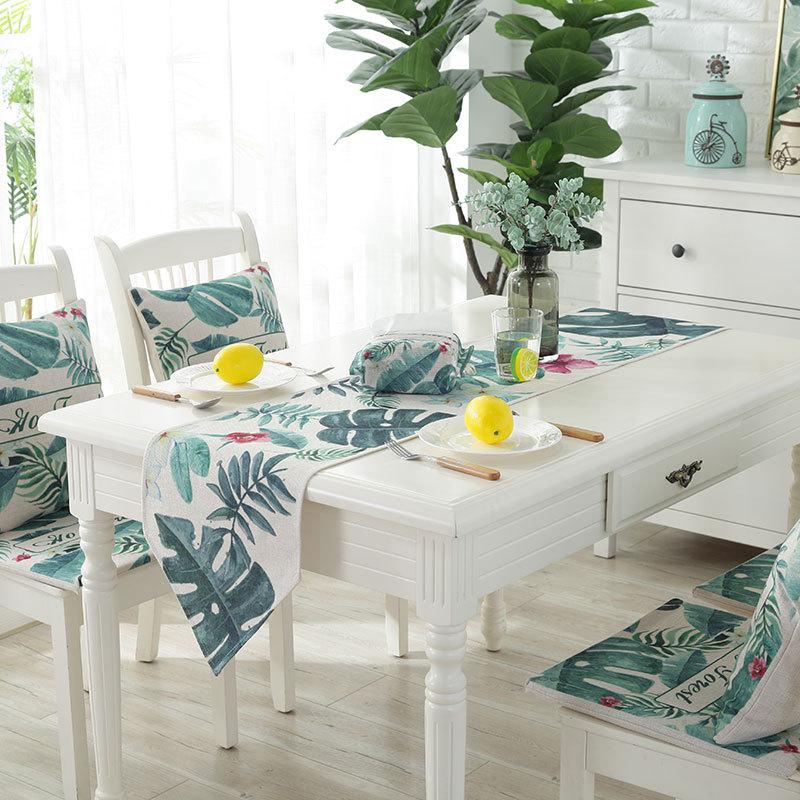 Nordic Style Living Room TV Cabinet Cover Towel Small Fresh Printed Pattern Table Runner New Linen Home Decoration Table Runner