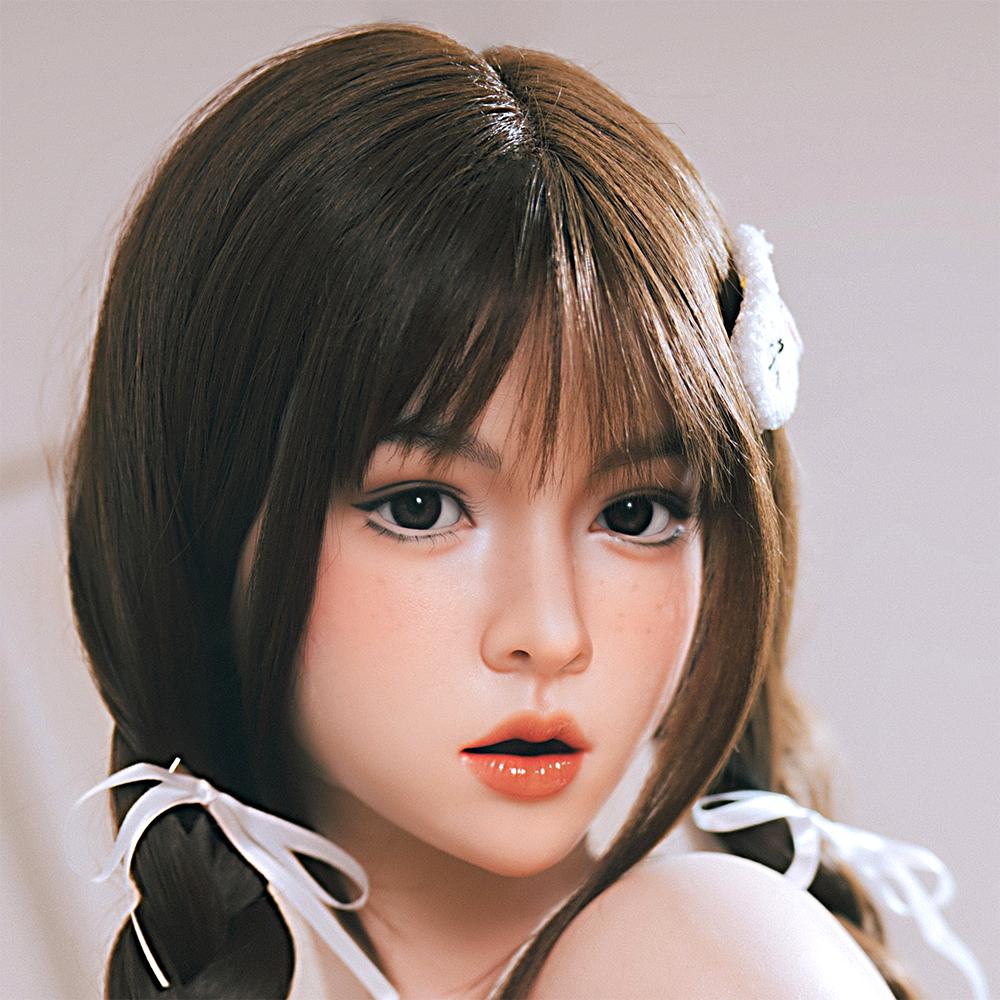 Head with Realistic Oral Function 100% Silicone Compatible with 130-180cm Sex Dolls M16 Thread Interface Wig & Implant Hair Options 3kg