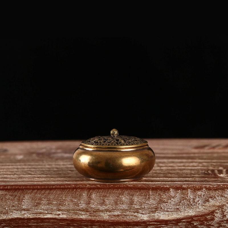 

Mini Portable Antique Brass Incense Burner for Cone & Stick Incense Tea Ceremony Home Decor Aromatherapy Gift
