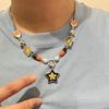 Y2K Heart Star Bead Pendant Necklace for Women Fashion Egirl Punk Grunge Clavicle Chain Fashion Valentines Day Gifts