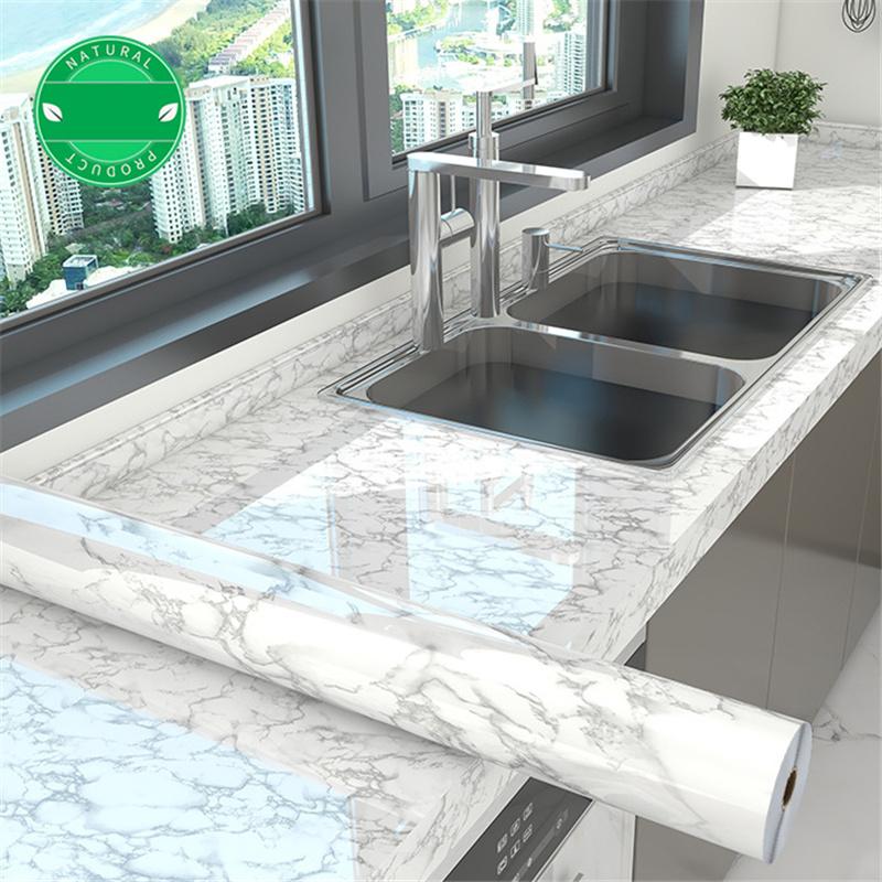 

Утолщенная самоклеящаяся защитная пленка для кухонной плиты, мраморная пленка для рабочего стола, устойчивая к высоким температурам и маслу наклейка 60cm*3m