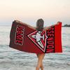 1pc Football20 Beach Towel with Custom Name, Beach/Swimming/Bath/Picnic/Camping Towel, Suitable for Seaside Beaches