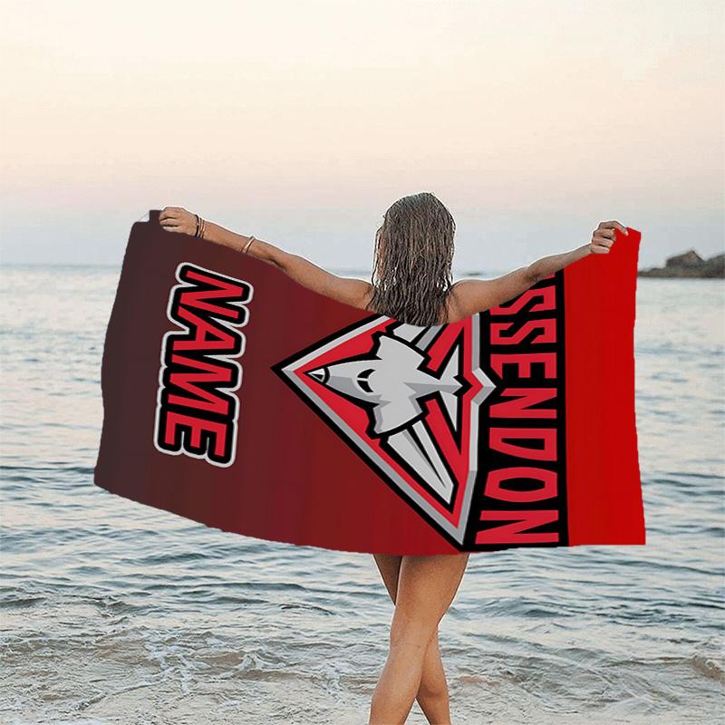 1pc Football20 Beach Towel with Custom Name, Beach/Swimming/Bath/Picnic/Camping Towel, Suitable for Seaside Beaches