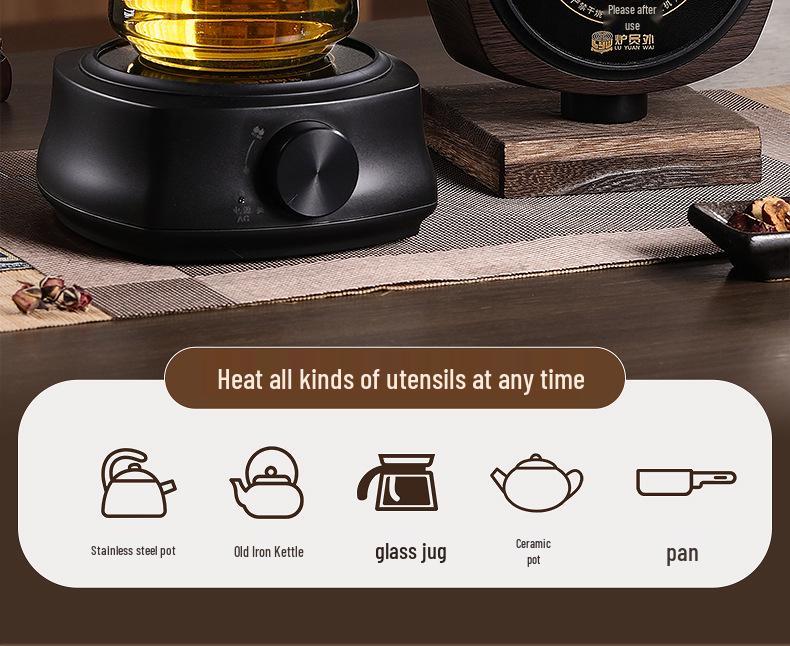 Electric Ceramic Glass Teapot Stove - Compact Heating Tea Set