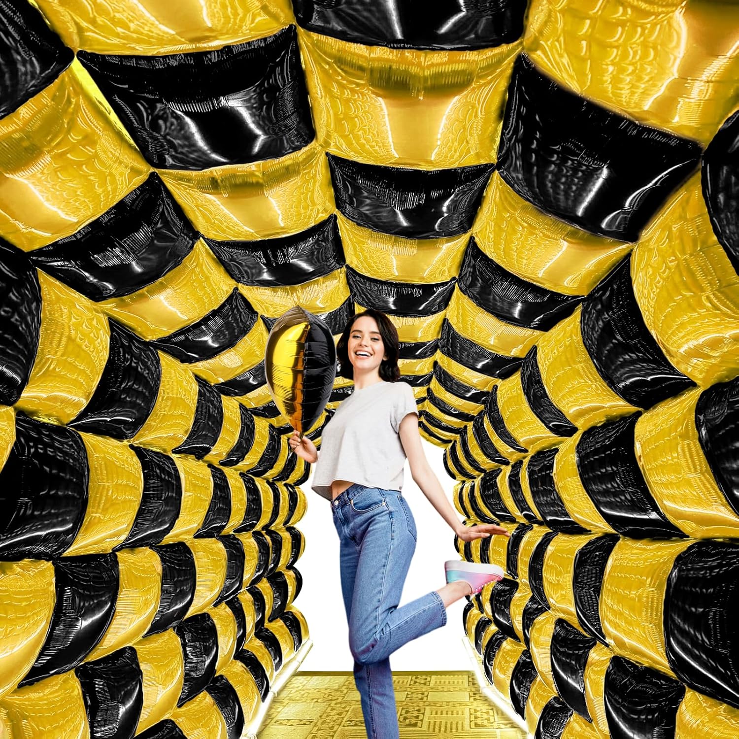 

Чорний Білий Золотий Стіна з кульок для фону Квадратні фольговані кульки для Випускного, Дня народження, Ювілею, Вечірки з нагоди виходу на пенсію Other