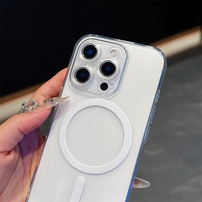 Luxuriöses magnetisches kabelloses Laden für Magsafe-Hülle für iPhone 16 15 14 13 12 11 Pro XR XS Max 7 8 Plus 13 Mini Rückseite Transparente Hülle