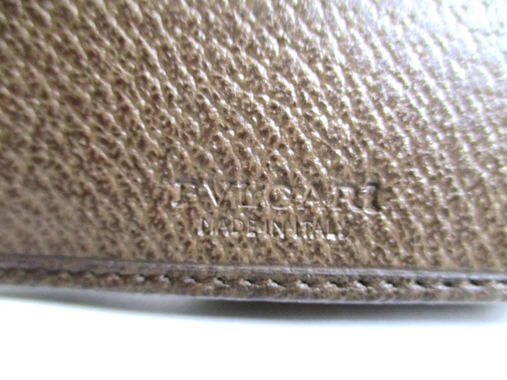 Authentic  BVLGARI Dark Brown Leather Classico Silver H/W Trifold Long Flap Wallet #b171 Open Box