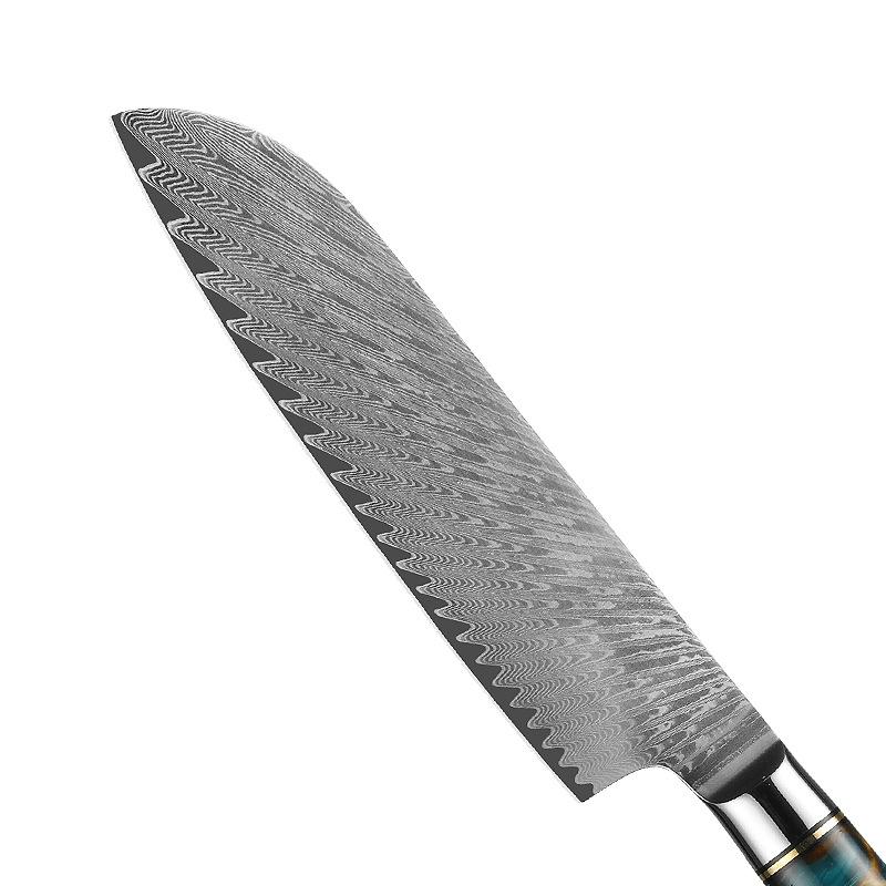 Damascus Steel Santoku Knives Fruit Vegetable Cutter Kitchen Knife Cooking Tools