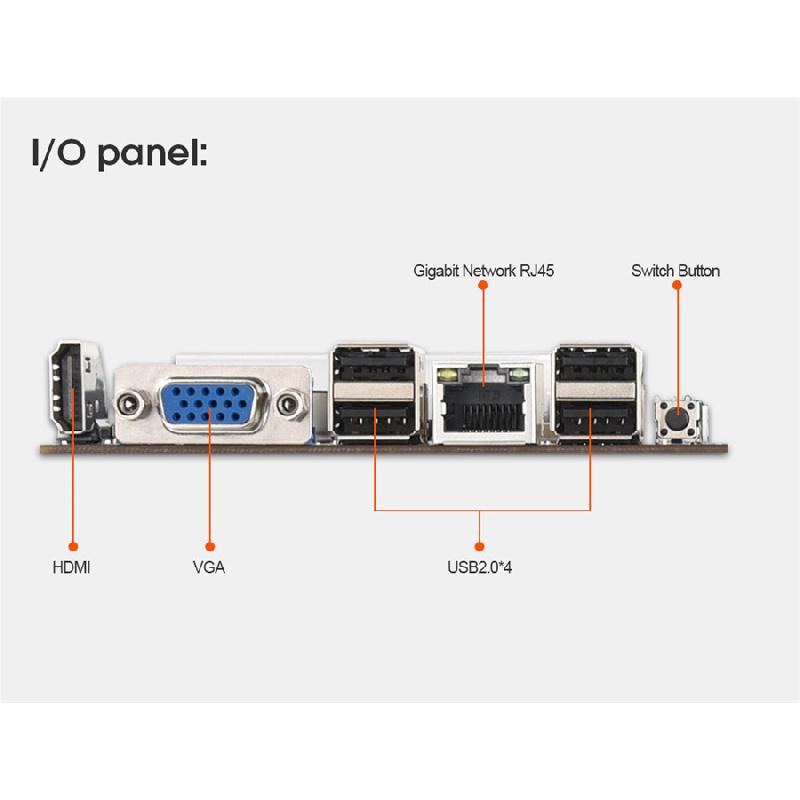 Mining motherboard with processor, fan and 8 slots for ddr3 graphics cards with integrated memory