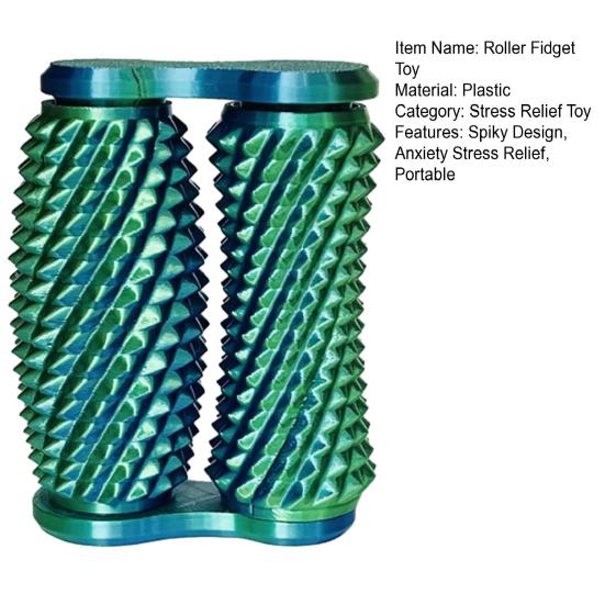 3D Printed Spiky Roller Fidget Toy Anxiety Stress Relief Kids Teens Adults Handheld Bumpy Rolling Massage Stick