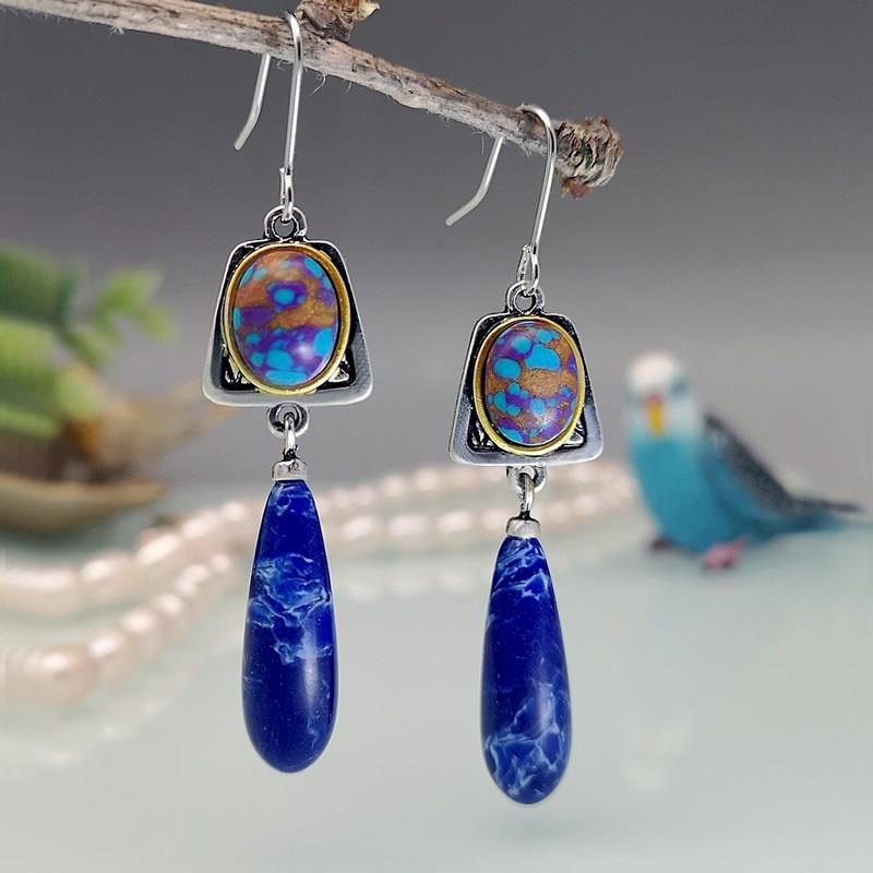 

Длинные висячие серьги в богемном стиле с камнями, свадебные украшения для ушей для женщин и девочек