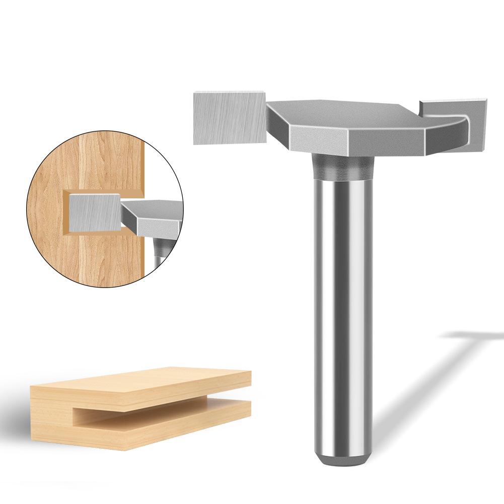 1/4 Schaft T-Messer 1/2 Nutfräser Legierung Nutfräserkopf Holzbearbeitung Fräser Wolframstahl Fräserkopf Holzbearbeitung Nutfräser