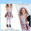 Costume Sposa Fantasma Macchiato di Sangue Grigio per Halloween Abito Stile Principessa con Pizzo e Tessuto Trasparente