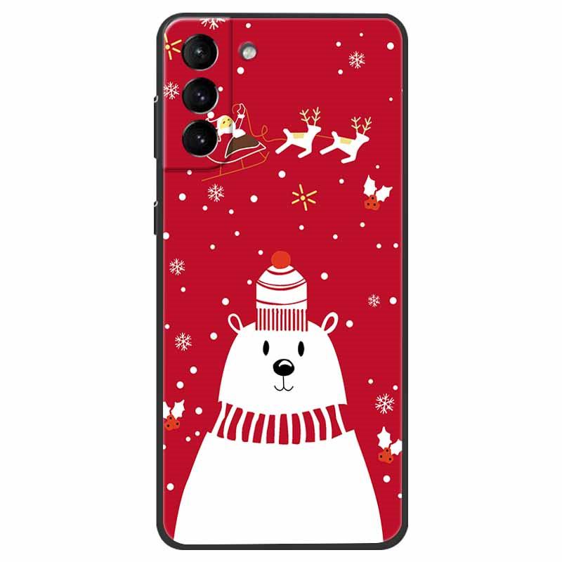 Christmas Case For Samsung S21 Plus Case S21 FE Silicone Soft TPU Cover for Samsung Galaxy S21 / S21 Ultra FE + 5G Case New Year
