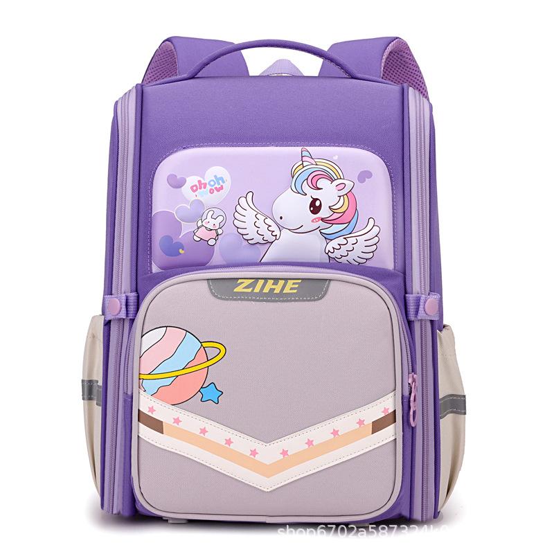 Children's Schoolbag New Cartoon Large-capacity Load-reducing Ridge Backpack Durable and Lightweight Double-layer Hard Shell Backpack Fashionable